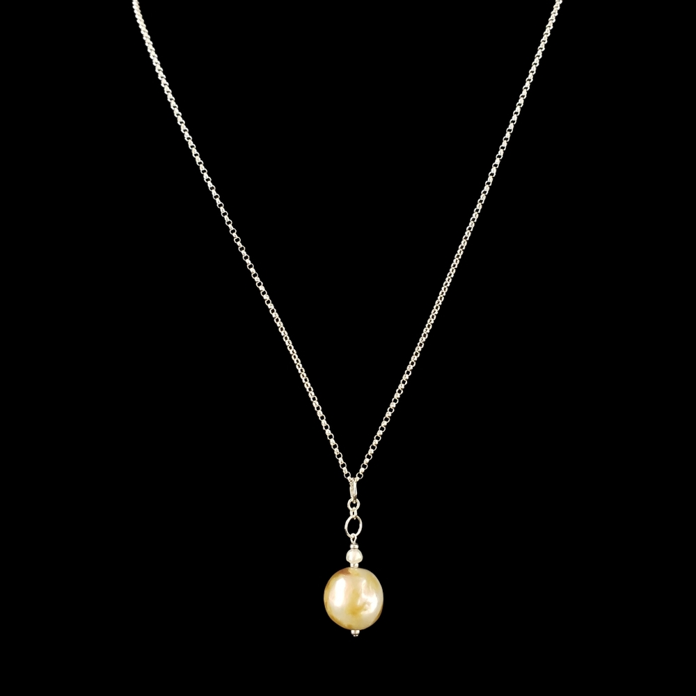 Sterling silver pearl pendant necklace Italian stamped 925 - Picture 12 of 12
